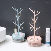 Jewelry storage rack plastic desktop rotating branch ornaments cosmetics storage box branch jewelry box