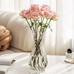 Vase Ornaments Living Room Flower Fancy Glass Flowers Rose Accessible Luxury Popular French 2023 New arrival Lily Small