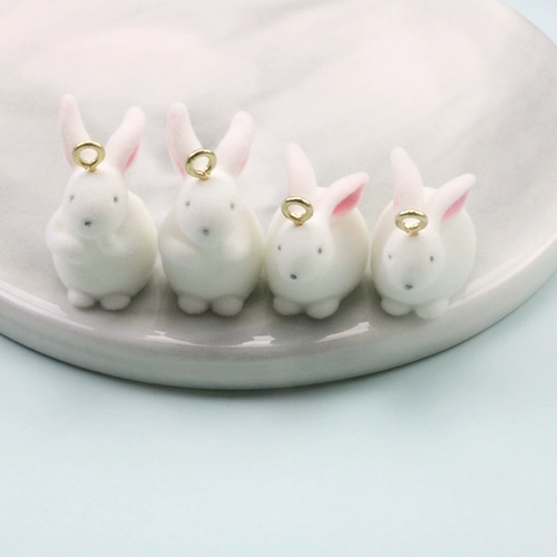 Трехмерный реалистичный кролик, аксессуар с аксессуарами, серьги, белый кролик, DIY