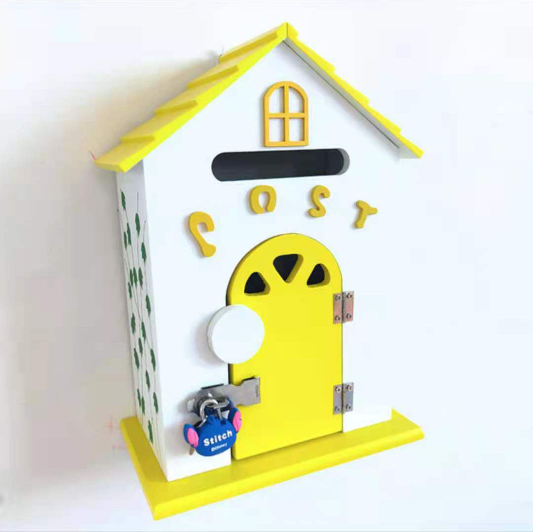 Heart Letter Letterbox Color Painted Wooden Psychological Counseling Room Kindergarten School Personality Creative Wall Decoration Letter Box Opinion Box-Taobao