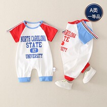 Baby summer clothes men thin jumpsuit baby Summer short sleeve ha clothes climbing clothes newborn summer climbing clothes