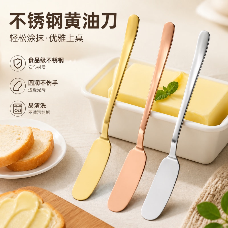 Butter Knife, Spatula, Cheese Dessert Spreader, Jam Spreader, Thickened Stainless Steel Western-Style Knife Butter Knife, Spatula, Cheese Dessert Spreader, Jam Spreader, Thickened Stainless Steel Western-Style Knife