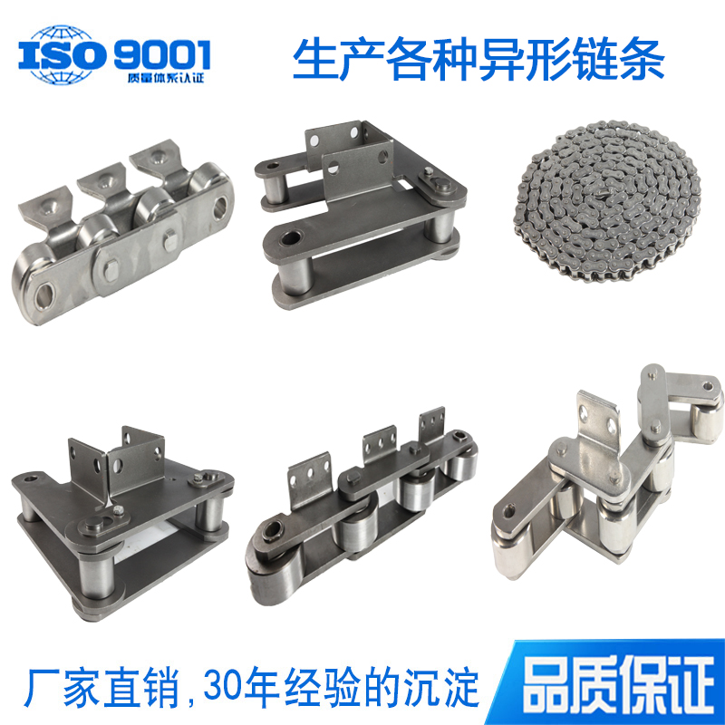 Non-standard chain industrial machinery conveyor special-shaped chain custom 304 stainless steel transmission conveyor chain flat top chain plate