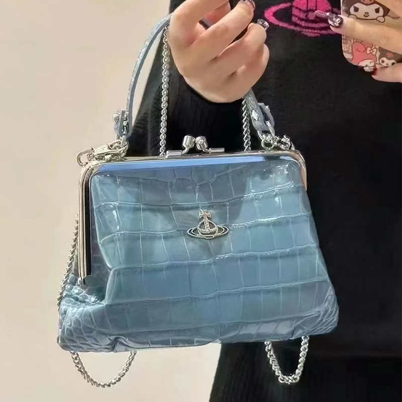 Saturn Western Pacific Crocodile Pattern Embossed Dumpling Bag Single Shoulder Underarm Crossbody Bag