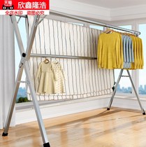 Cool clothes artifact Telescopic household floor clothes rack Folding balcony Indoor built-in activity Outside outdoor use Outdoor