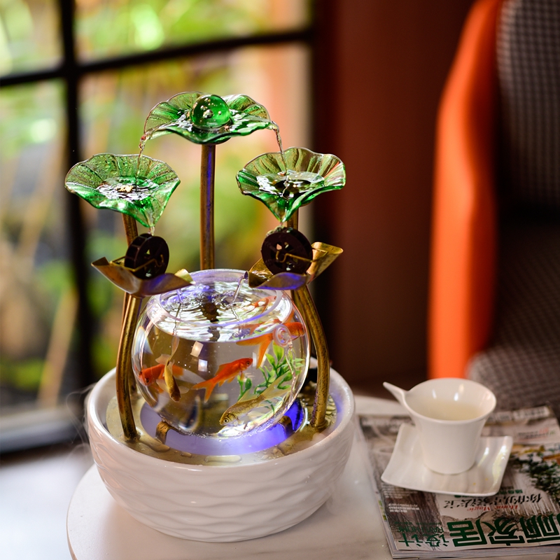 Hanyang mini tank living room home bedroom small aquarium desk surface fish tank water landscaping light luxury modern