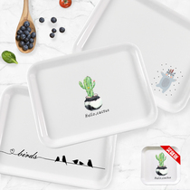 Tray rectangular household plastic Nordic living room put cup tea cup tea tray light luxury Cup plate