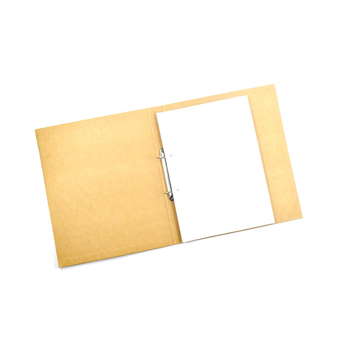 (produced by Hezhai) Kraft paper folder double hole folder punching binder file organizer folder