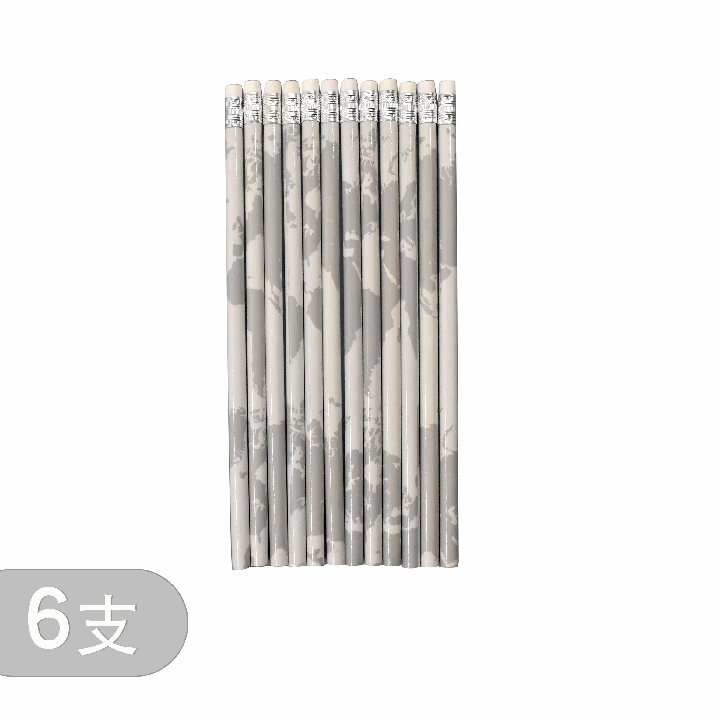 (Produced by Hezhai) 6-pack of pencil pupils with eraser stationery