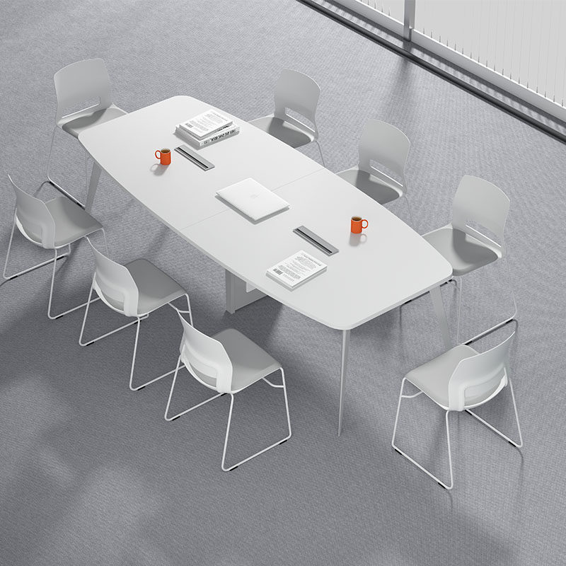 Saint Ode conference table long table simple modern desk conference room table and chair combination rectangular white negotiation table