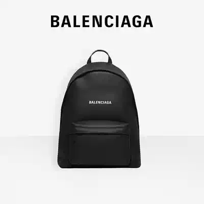 BALENCIAGA BALENCIAGA EVERYDAY MEN's SMOOTH COWHIDE LEATHER BRAND PRINTED CASUAL BACKPACK
