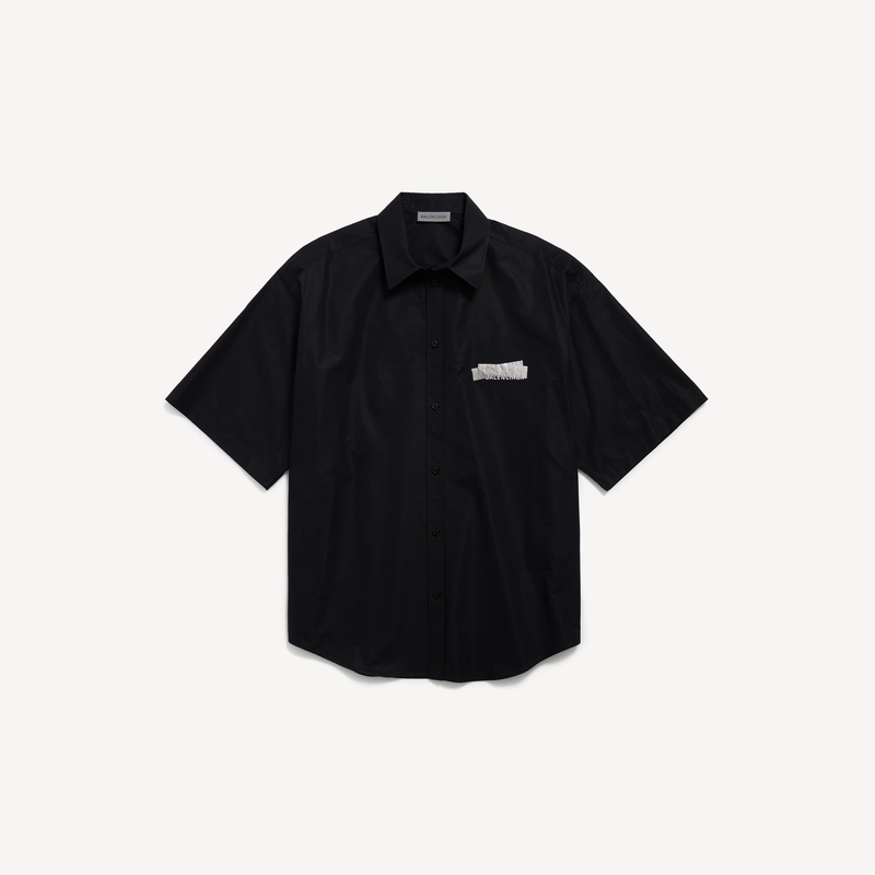 Balenciaga 26 Winter New Product Silver Tape Large Size Short-Sleeved Shirt