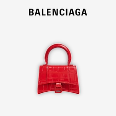 Сумка balenciaga巴黎世家hourglass女士鳄鱼纹压花牛皮革迷你沙漏包