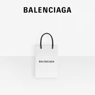 BALENCIAGA BALENCIAGA SHOPPING WOMEN's WHITE CHECKERED CALFSKIN MESSENGER MOBILE PHONE BAG
