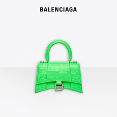 Сумка balenciaga巴黎世家hourglass女士超小号鳄鱼纹手提沙漏包