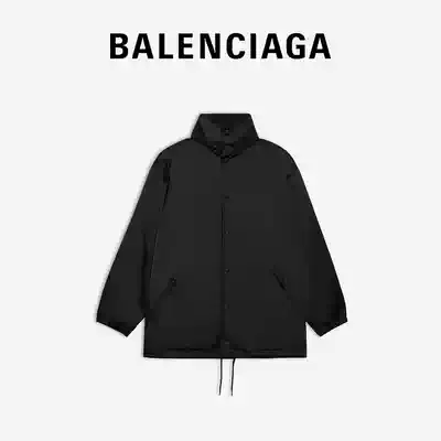 BALENCIAGA BALENCIAGA WOMEN's BLACK light nylon brand logo printing fashion casual jacket