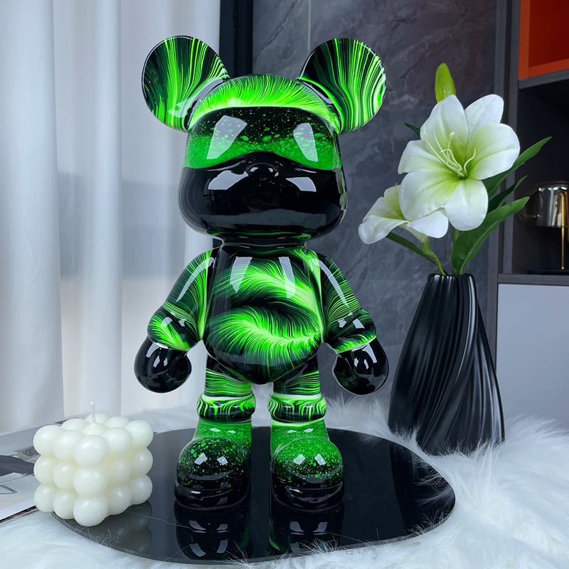 Trendy Fluid Bear Living Room Decor Luxury Ornament Violent Bear DIY Creative Gift Piggy Bank