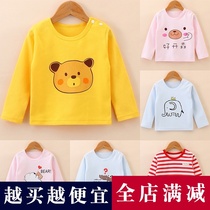 Baby Children girl summer long sleeve T-shirt cotton coat baby autumn clothes wear spring summer thin base shirt