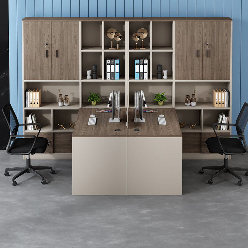 Finance staff desk office card seat double face to face accounting screen table chair combination office furniture