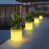 Outdoor glowing flower pot garden garden bowl decoration outdoor garden landscape decoration lamp