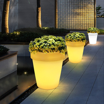 Light-emitting flower pot lamp flower bed in the solar garden yard outdoor lawn lamp villa courtyard floor decoration lamp