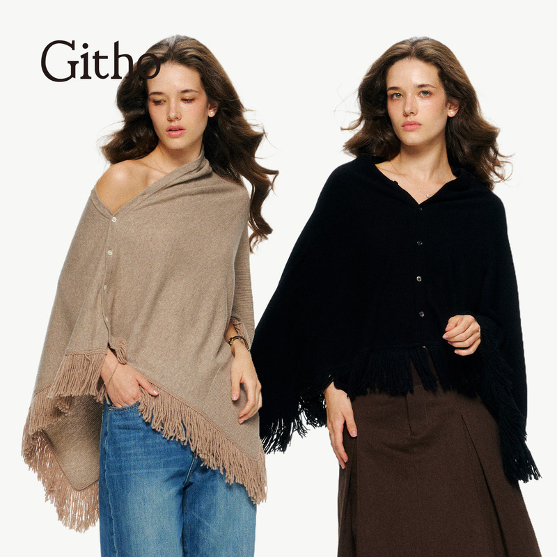 Githo26 New Autumn Comfortable Cashmere Wool Shawl Scarf Cape Oatmeal Color|Black Githo26 New Autumn Comfortable Cashmere Wool Shawl Scarf Cape Oatmeal Color|Black