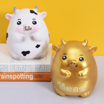 Zodiac cattle deposit money pot child anti-fall just cant get in a big capacity and not desirable adults use home savings pot