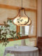Song Dynasty Aesthetic Painted Bamboo Leaf Solid Wood Fabric Designer Small Chandelier Zen-Style Chinese Restaurant Tea Room Atmosphere Light