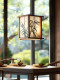 Song Dynasty Aesthetics, Oriental Home Decor, Zen Style, Chinese-Style Small Chandelier, Solid Wood Fabric, Bamboo Leaf Dining Room Lamp, Bedroom Bedside Lamp