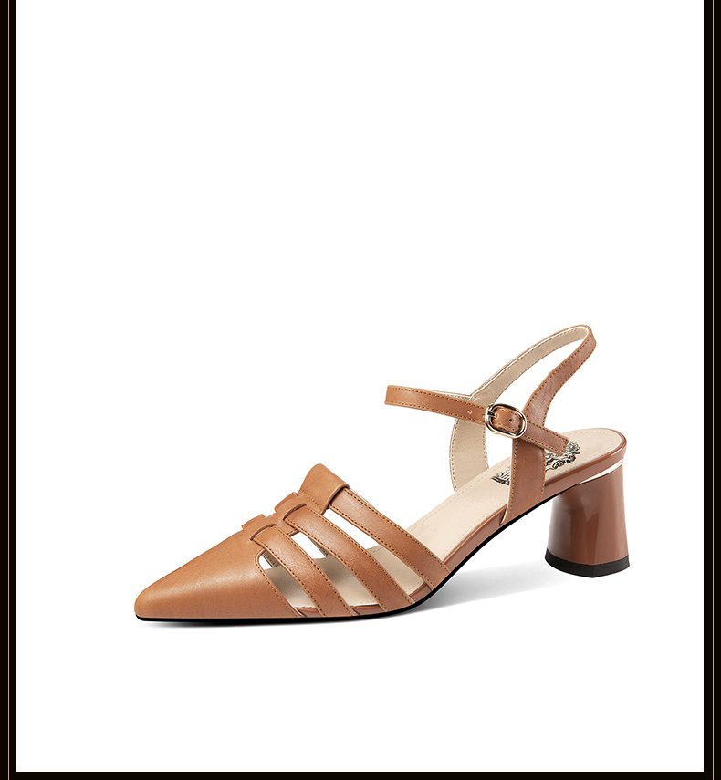C9131 2950K GIÀY DÉP SANDAL NỮ LEMREFL MŨI NHỌN GÓT VUÔNG MÙA HÈ PHỤC CỔ CỔ ĐIỂN GIÀY DÉP NỮ DA BÒ G06 SẢN PHẨM MỚI