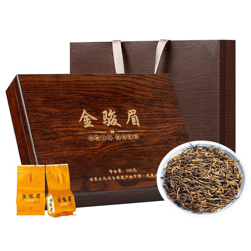 Fujian gift gold junbrow black tea tea honey fragrance of Wuyi fragrant yellow bud gold junbrow 500g gift box