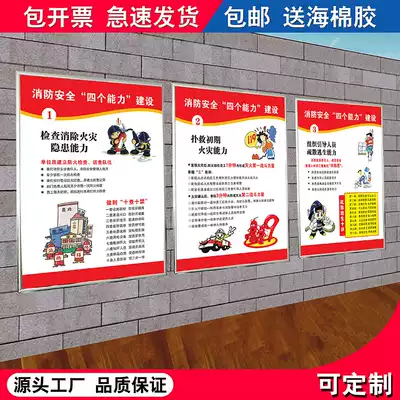 Fire safety four capabilities three tips fire safety production management system brand company rules management system workshop enterprise factory safety production operation procedures warning sign
