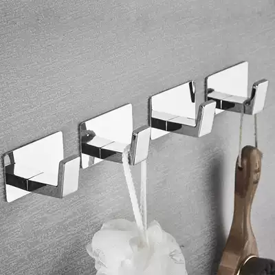Non-perforated clothes hook Wall Wall 304 stainless steel bedroom porch adhesive hook powder room bathroom towel single hook