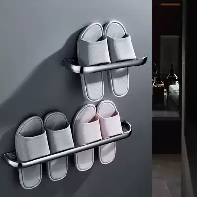 Powder room bathroom slipper rack 304 stainless steel wall-mounted punch-free entry door Living room toilet slipper rack