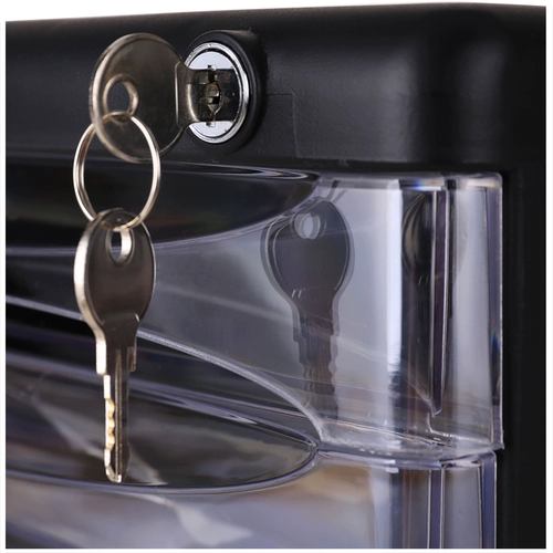 Deli 9794 Файловый шкаф для рабочего стола, изготовленные в пластиковом двойном шкафу шкафа 4 -го этажа с замок черной страховой