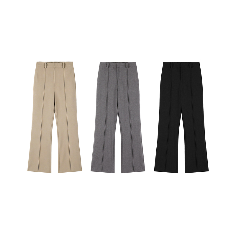 〔 Plus No Logo 〕 "Pleated Straight-Leg Suit Pants" Wool Blend Slightly Flared Casual Suit Pants 〔 Plus No Logo 〕 "Pleated Straight-Leg Suit Pants" Wool Blend Slightly Flared Casual Suit Pants