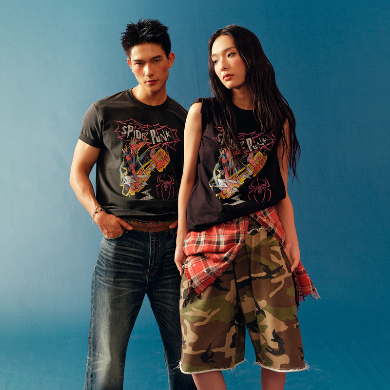 Oooge Imported Kangli Print Solona's "Punk Spider-Man" Digital Direct-Print Breathable and Non-Stuffy Fabric