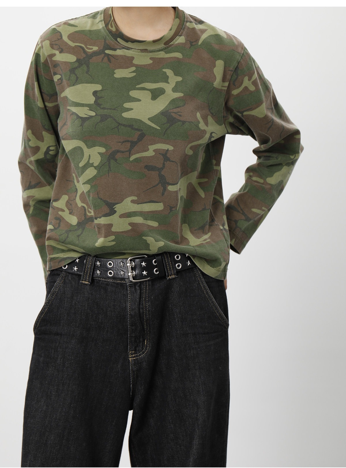 PLUS NO LOGO Washed Camo Long-Sleeve Tee