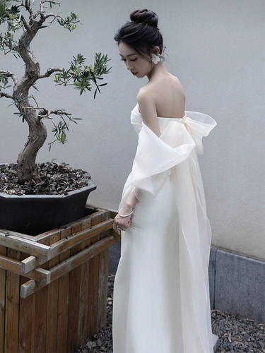 Свадебное платье, элитное вечернее платье для невесты, коктейльный банкетный топ без лямок