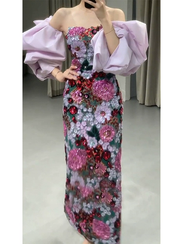 Свадебное платье, элитное вечернее платье, блестки для ногтей для невесты, топ без лямок, легкий роскошный стиль, крой «рыбий хвост»