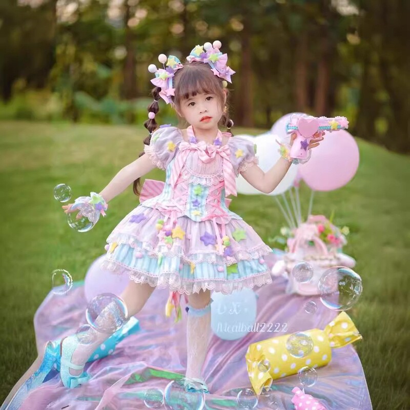 Girl's Dopamine Sugar Princess Dress Cosplay Costume Baby Girl Handmade Lolita Dress Birthday Dress Girl's Dopamine Sugar Princess Dress Cosplay Costume Baby Girl Handmade Lolita Dress Birthday Dress