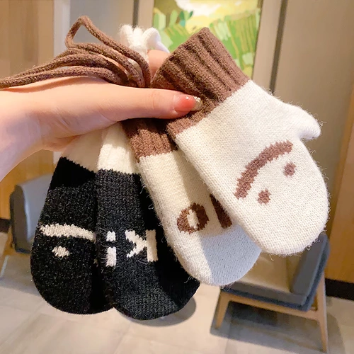 Детские демисезонные зимние флисовые удерживающие тепло милые перчатки для раннего возраста подходит для мужчин и женщин