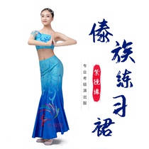 Customize the Dai ethnic dance suit womens practice exercises to serve the peacock dance art test performance Zanja Fish Tail Long Dress