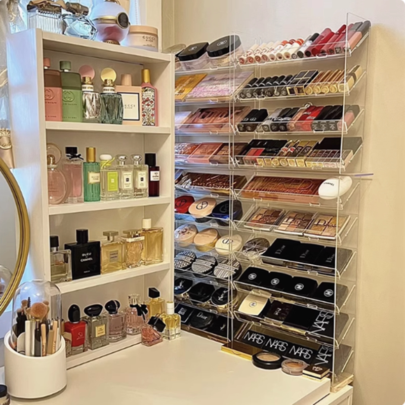 Acrylic Desktop Storage Box Lipstick Eyeshadow Makeup Storage Ladder Cushion Powder Cosmetics Storage Rack Acrylic Desktop Storage Box Lipstick Eyeshadow Makeup Storage Ladder Cushion Powder Cosmetics Storage Rack