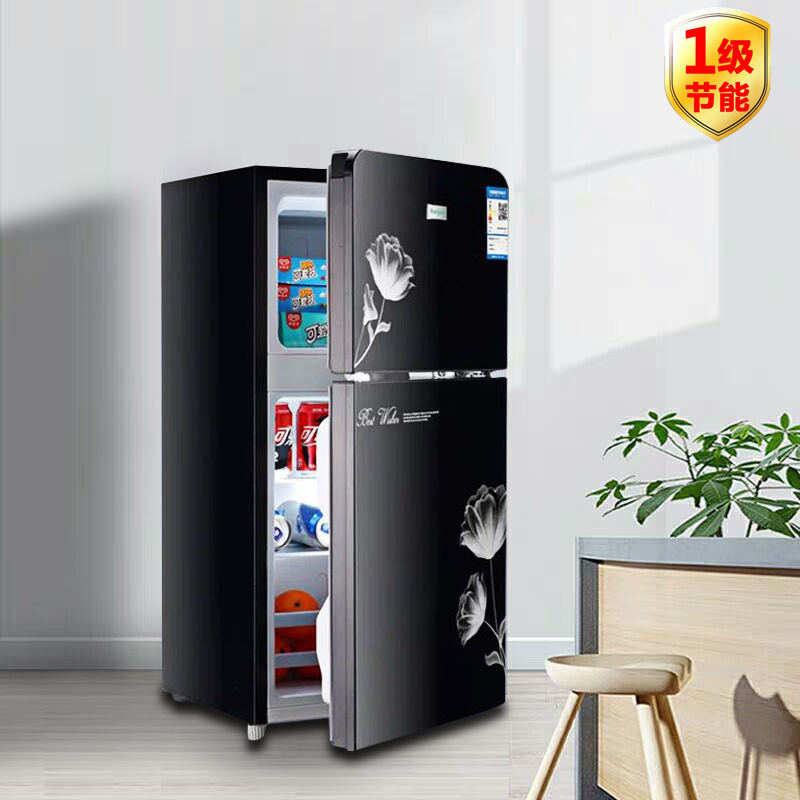 Muted frost-free double door small fridge small home Dormitory Refrigerated Frozen Energy Saving Mini rental with refrigerator