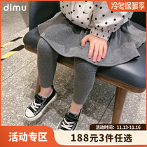 (188 yuan 3pcs optional) Flute Girls' Leggings 2022 Fall Airy Pants Padded Outerwear Leggings