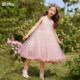 Di Mu Girls Dress 2024 Summer ແບບໃຫມ່ Puffy Mesh Tutu Princess Dress ເດັກນ້ອຍ Vest Skirt