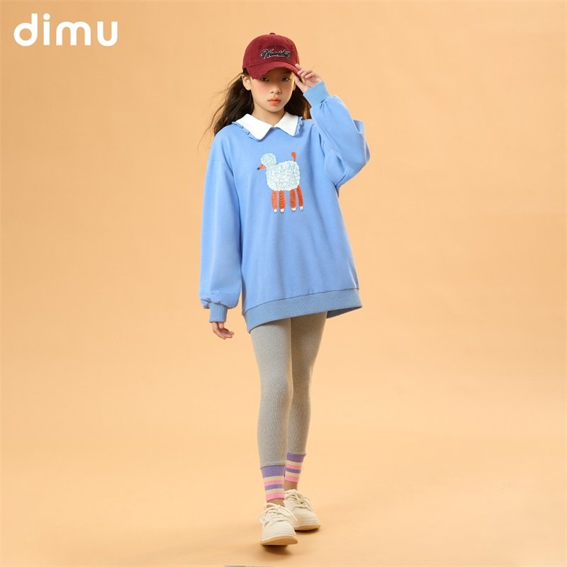 dimu 笛牧 25年秋季新款 女童长袖卫衣两件套装 双重优惠折后￥69包邮 100~160cm码多款可选
