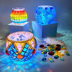 diy Candlestick Glass Cup Teacher's Day Mosaic Lamp Vase Material Handmade Matching Educational Toys Creative Gift