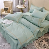 Хлопковый пододеяльник, комплект, нескользящая антистатическая электрическая простыня, простой и элегантный дизайн, с вышивкой, 4 предмета, увеличенная толщина